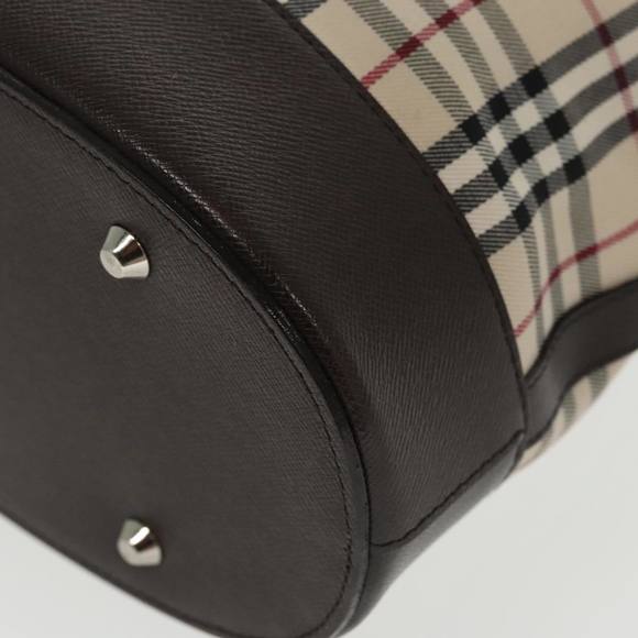 BURBERRY Nova Check Tote Bag Canvas Beige Brown Auth ki5135 - Picture 13 of 16